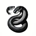 épaulard vs anaconda coiling tattoo design idea