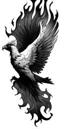 phoenix rising from flames tattoo design idea