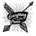 simple arrow tatto with quote "everything passes" tattoo design idea