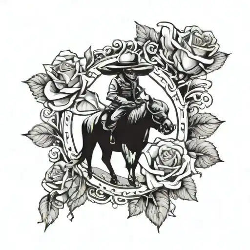 western, cowtag, lonesome dove, rose tattoo design idea