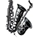 minimal saxophon using on the key structure of the instrument but to blend with a geometry design. for a tattoo that tattoo design idea