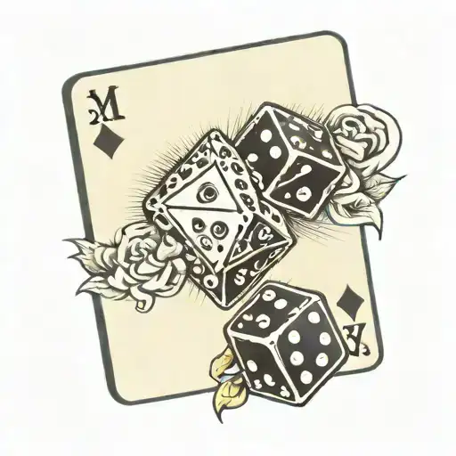 Las Vegas Dice with a 13 American Traditional  tattoo design idea