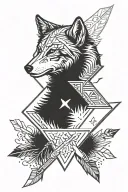 wolf, arrow, infinity  tattoo design idea