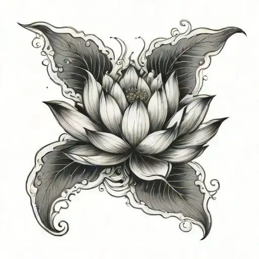 lotus and dissociation  tattoo design idea