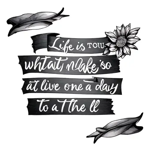 Life is what you make it so live one day at a time and to the full. tattoo design idea