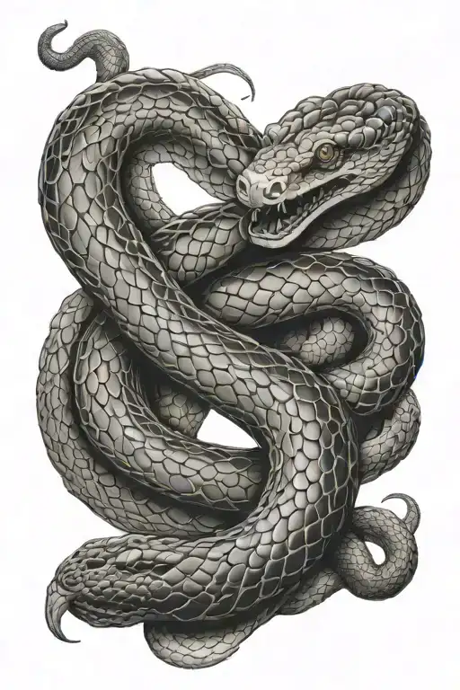 snake and chinese tattoo design idea