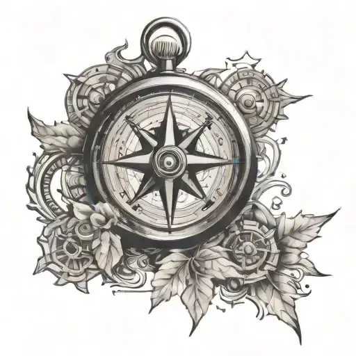 Broken Compass tattoo design idea