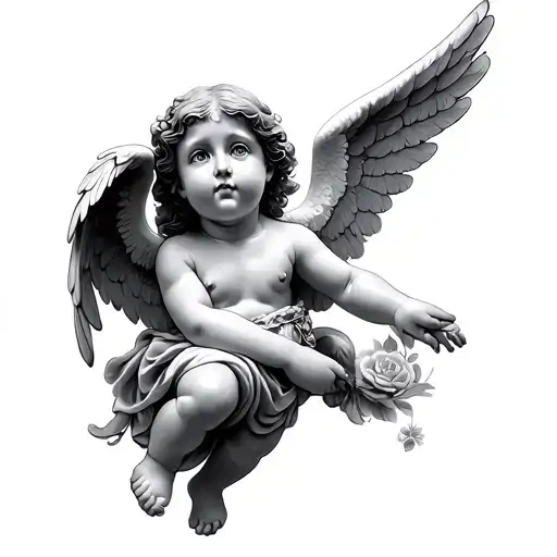 cherub angel tattoo design idea