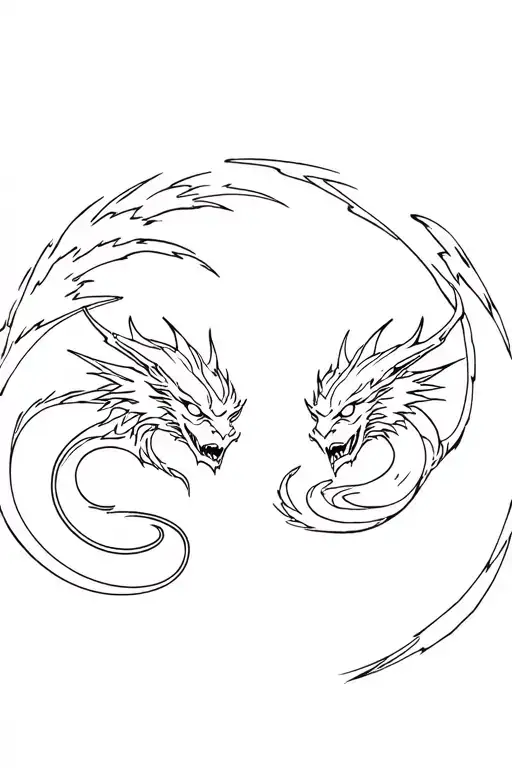 avatar the last airbender with two dragons and all the elements visible tattoo design idea