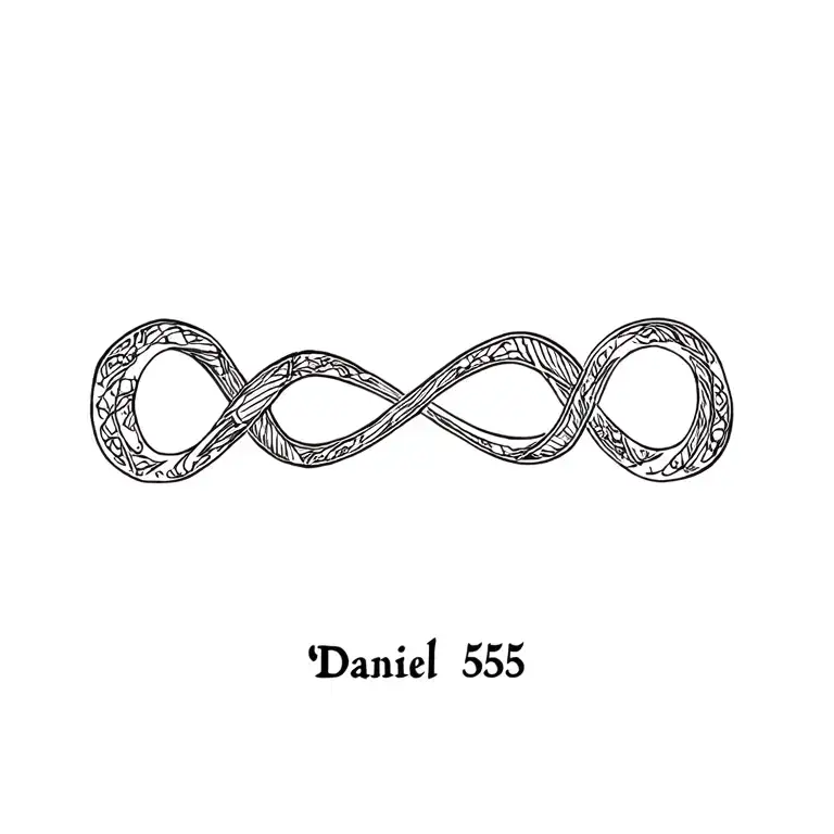 "Daniel 555" infinity symbol tattoo design idea