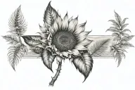 sunflower, palm tree inside tattoo design idea