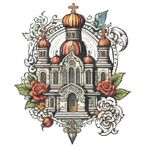 Orthodox church tattoo design idea