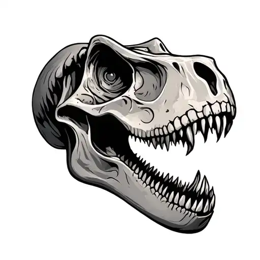 Dinosaur skull tattoo design idea