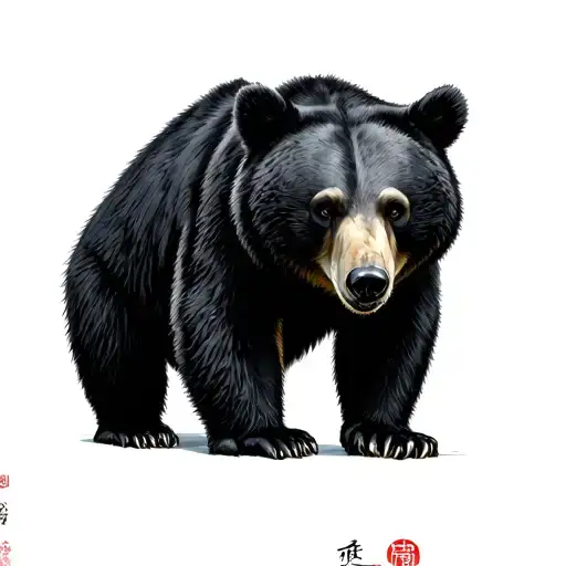 Taiwanese black bear tattoo design idea