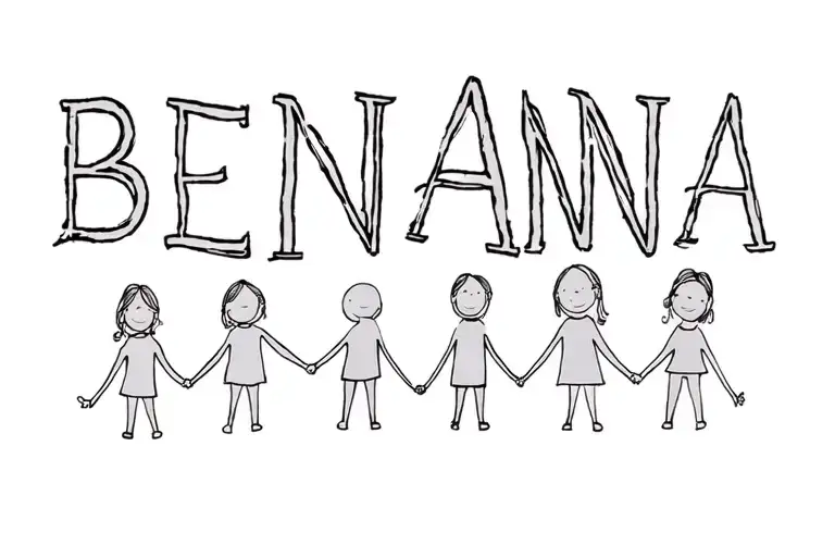 "BENANNA" children holding hands no face just the arms. one longer. tattoo design idea