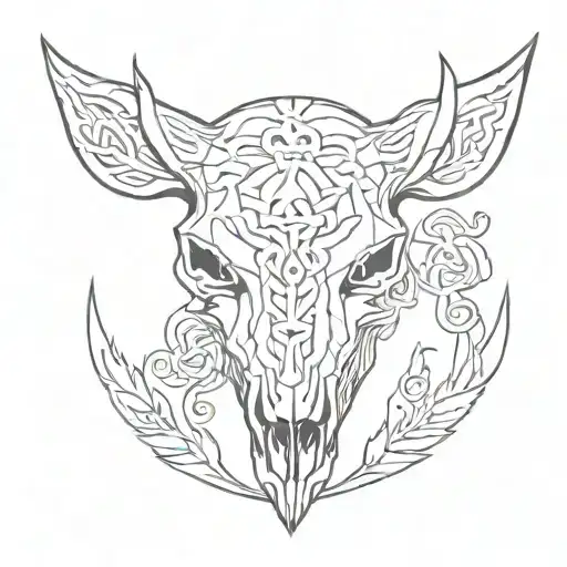 celtic boar skull tattoo design idea