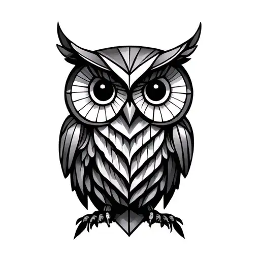 Geometric Owl tattoo design idea