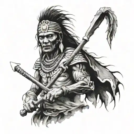 Indian warrior tattoo design idea