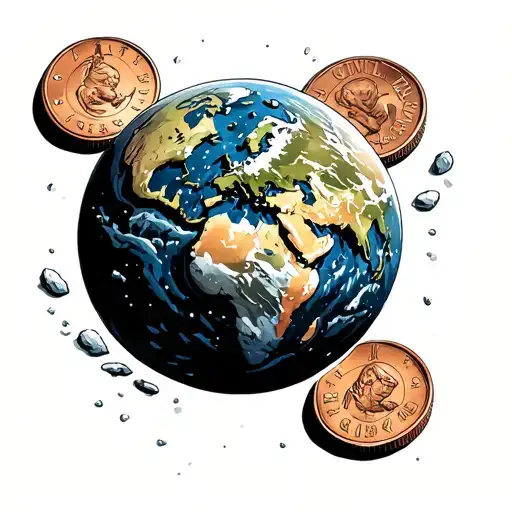 planet earth turns slowlymountainsbeing outside from early morning to late night"3 Pennies and a ball of lint""I jut tattoo design idea