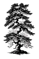 Filler cherry blossom trees tattoo design idea