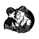 C C C representing a mother, son, and daughter tattoo design idea