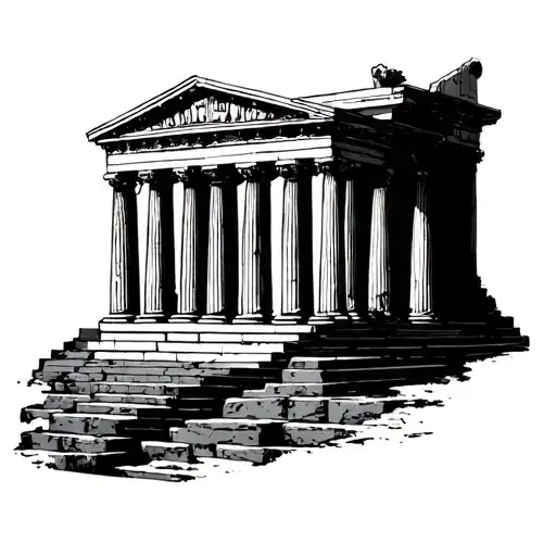 Greek Building tattoo design idea