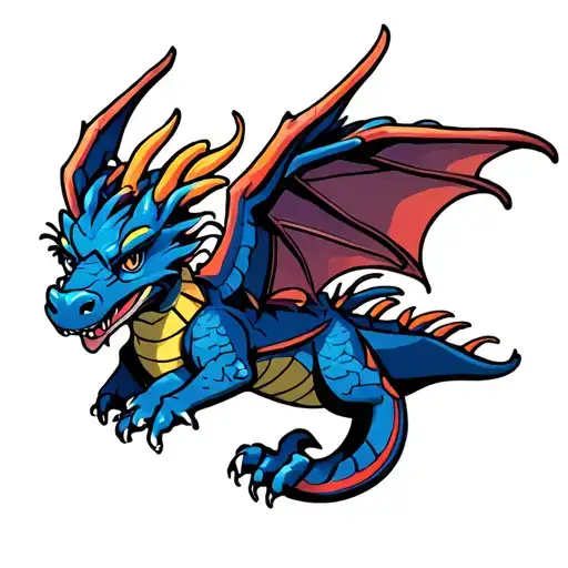 meleys dragon flying tattoo design idea