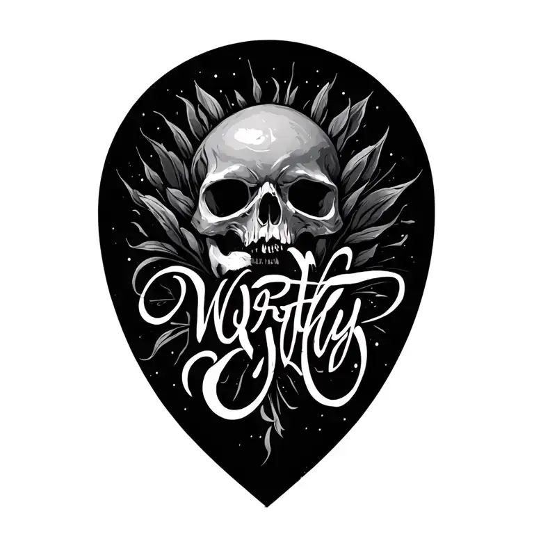 worthy scripted tattoo design idea