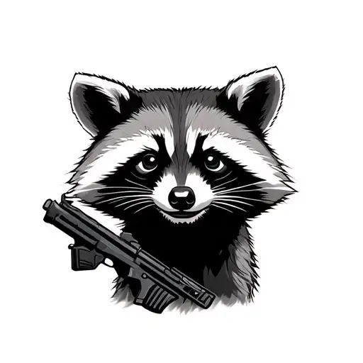 Tactical Racoon tattoo design idea