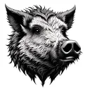 boar nortic dotwork tattoo design idea