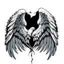 full back angle wings tattoo design idea