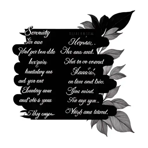 Serenity Prayer tattoo design idea