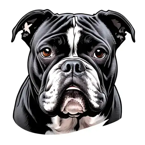 american bully dog tattoo design idea