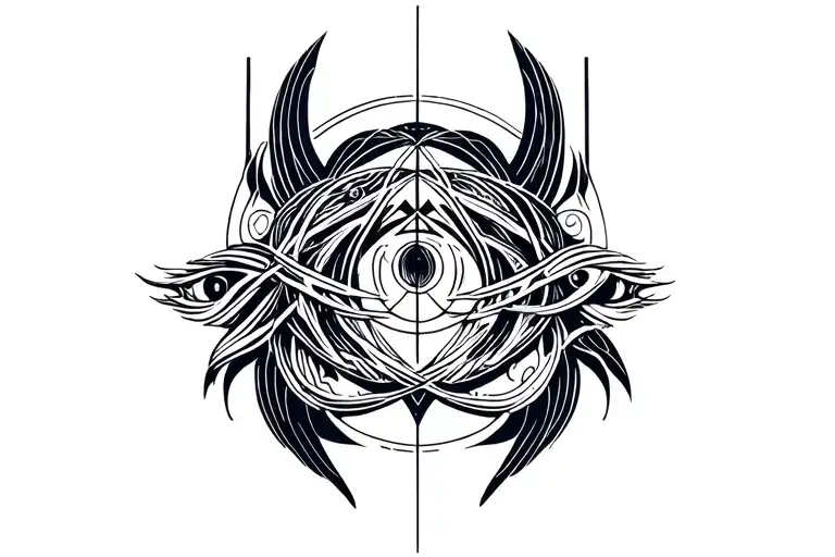pisces, cancer, virgo zodiac sign intertwined tattoo design idea
