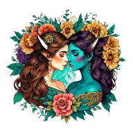 Virgo mother Taurus and Leo daughters tattoo design idea