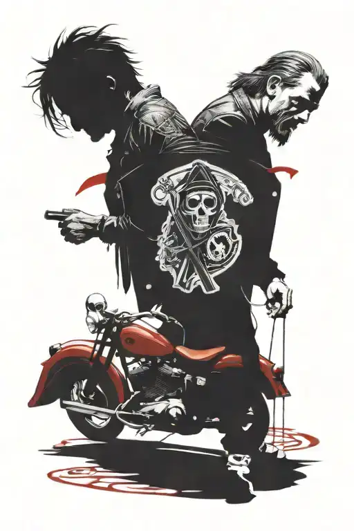 Sons Of Anarchy with ref One piece Anime, Jujustu Kaisen,  tattoo design idea