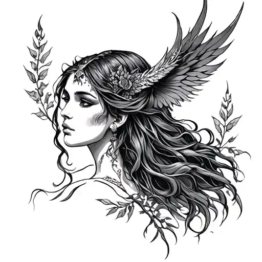 Lithuanian godess Medeina - the godess of the forest tattoo design idea