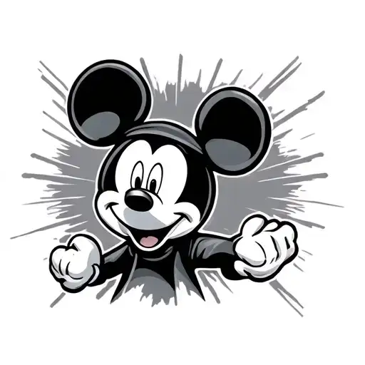Gangster mickey mouse tattoo design idea
