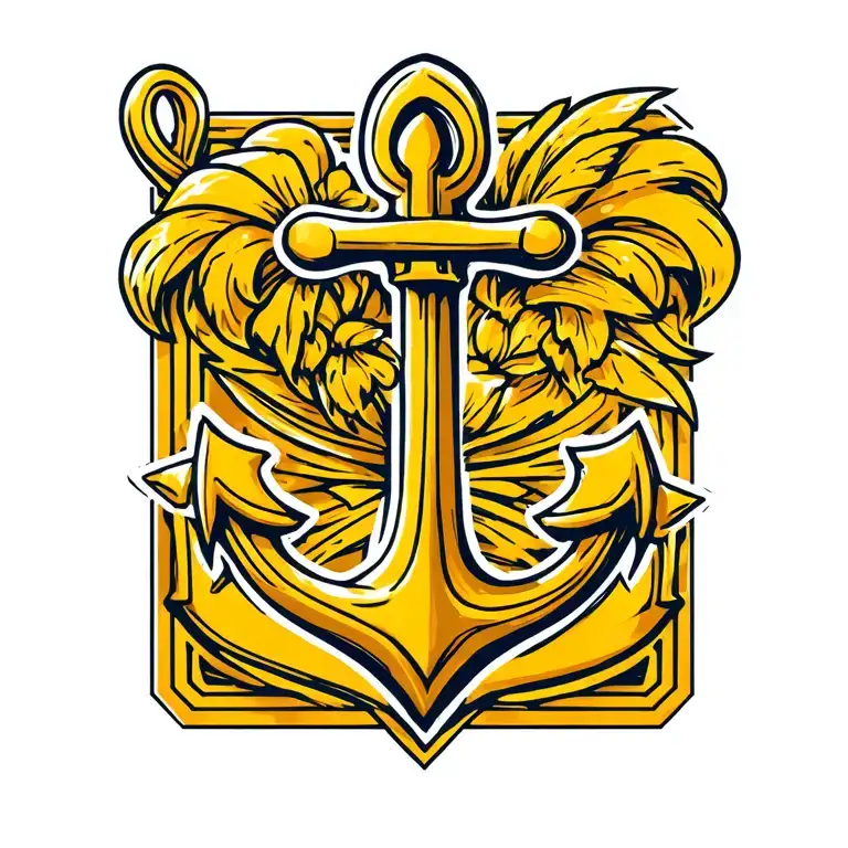 anchor with fluer de lis symbol incorporated tattoo design idea