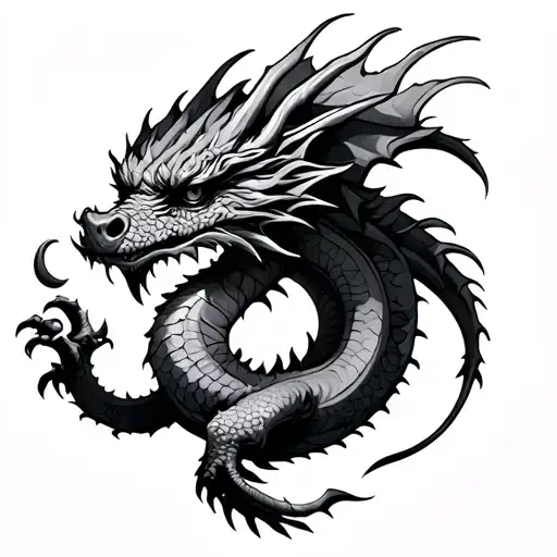 good vs evil good luck dragon tattoo design idea