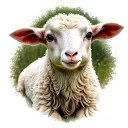 lamb laying tattoo design idea