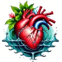 guarded heart not letting poison in the water tattoo design idea