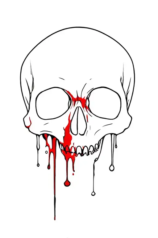 skull bleeding with anger issues  tattoo design idea