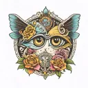 gemini and virgo with lovers eye inside tattoo design idea