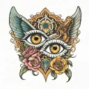 gemini and virgo with lovers eye inside tattoo design idea