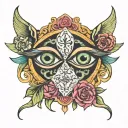 gemini and virgo with lovers eye inside tattoo design idea