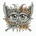 gemini and virgo with lovers eye inside tattoo design idea