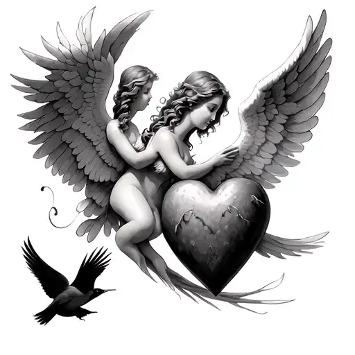  memorable related to my mother who passed away.. an angel, a heart, something like birds.smth signifcant, heaven.. tattoo design idea