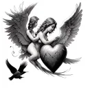  memorable related to my mother who passed away.. an angel, a heart, something like birds.smth signifcant, heaven.. tattoo design idea