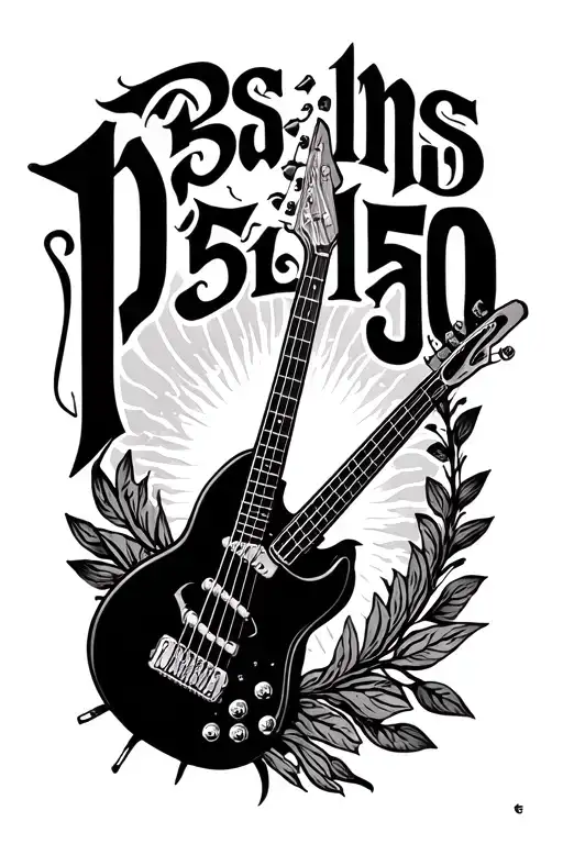 "Psalms 150" Bass Guitar tattoo design idea